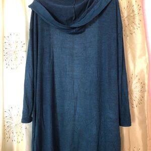 Blue Hooded Cardigan